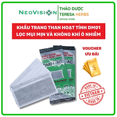 Khẩu Trang Y Tế (Combo 100 cái) 4 lớp - Khẩu Trang Y Tế Than Hoạt Tính NeoVision DM01 Kháng Khuẩn Chống Nước - AC Đạt Chuẩn Lọc Chuẩn Nelson, ngăn ngừa bụi và vi khuẩn bảo vệ cơ thể ( Hoa Kỳ)