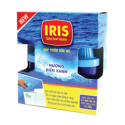 Combo 2 chai sáp thơm Iris thả bồn cầu Khử mùi diệt khuẩn & Thơm mát - Sử dụng được 1200 lần xả