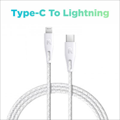 Combo Củ Sạc Nhanh 25W RAVPower RP-PC156 Và Cáp Type-C to Lightning MFI Dây Nylon Siêu Bền Dài 1.2M RP-CB1004 Sạc Nhanh Đến 20W Cho iPhone, Cho iPad - Hàng Chính Hãng