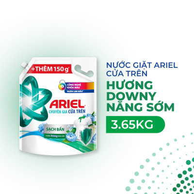 Túi Nước Giặt ARIEL Chuyên Gia Cửa Trên Ngăn Lem Màu - Hương Downy Nắng Sớm 3.65KG