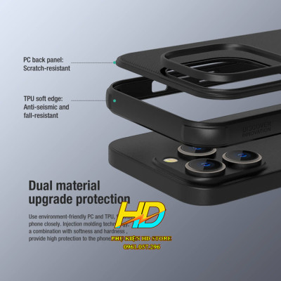 Ốp Lưng Dạng Sần Chống Sốc Dành Cho iPhone 14/ 14 Pro/ 14 Plus (14 Max) / 14 Pro Max Chính Hãng Nillkin SUPER FROSTED SHIELD PRO - Hàng Chính Hãng