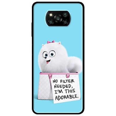 Ốp lưng dành cho Xiaomi Poco X3 mẫu Cún Trắng Đeo Bảng