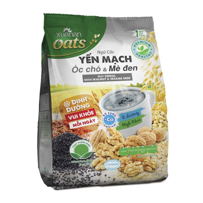 Combo 2 túi: Ngũ Cốc Gạo Lứt Huyết Rồng 400G + Ngũ Cốc Yến Mạch Óc Chó Và Mè Đen 400G [ít đường](Tặng Kèm 1 Túi Yến Mạch 150G)