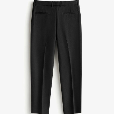 Quần tây nam màu đen form suông dài ngang mắt cá chân. Form Slim cropped - ROUTINE 10F24PFO002 | LASTORE MENSWEAR