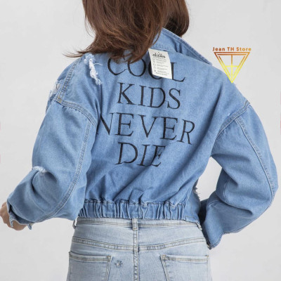 Áo khoác bò jean nữ Cool Kid cao cấp cá tính năng động