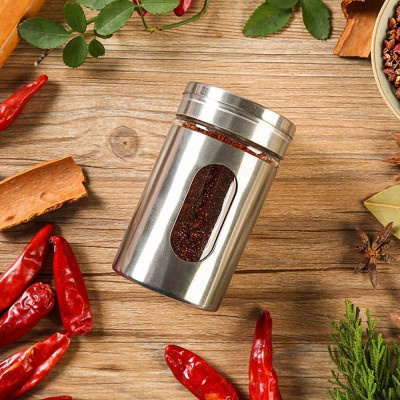 Hũ thủy tinh bọc thép không gỉ đựng gia vị Echo 80ml - Hàng nhập khẩu Nhật Bản