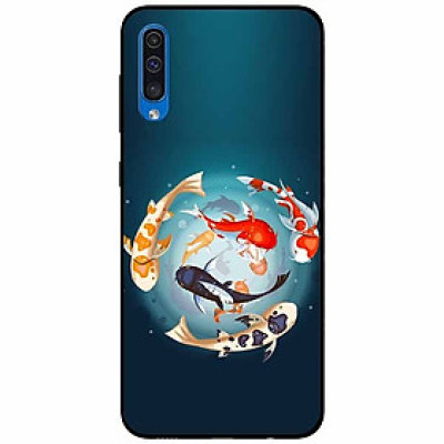 Ốp lưng in cho Samsung A50 Mẫu Koi Vây Quanh