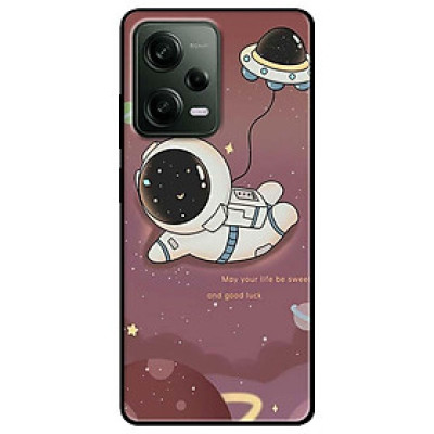 Ốp lưng cho Redmi Note 11 4G - Redmi Note 12 - Redmi Note 12 Pro - Redmi Note 12 Pro 5G - Phi Hành Nền Nâu - Hàng Chính Hãng
