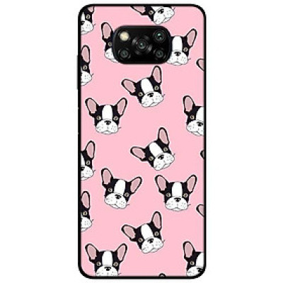 Ốp lưng dành cho Xiaomi Poco X3 mẫu Họa Tiết Pulldog Nền Hồng
