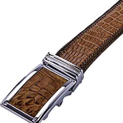 Thắt Lưng Nam Da Cá Sấu Đan Viền Bản Lớn Huy Hoàng HT4292 - Rêu
