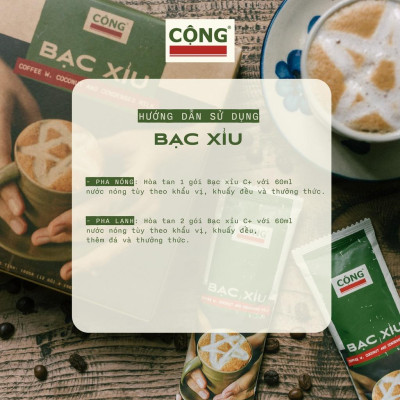 Mẫu dùng thử Cà phê bạc xỉu hòa tan C+ Cộng Cà Phê 1 gói stick 15gr