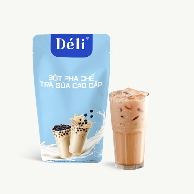 Combo Bôt sữa Cao Cấp 1kg+ Hồng trà 400gr+ Trân châu caramel Déli 1kg, nguyên liệu pha chế trà sữa trân châu
