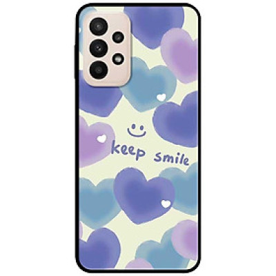 Ốp lưng cho Samsung M33 - Samsung A16 - A06 - Samsung A23 - A32 4G - A52 - Keep Smile Tím Xanh - Hàng Chính Hãng