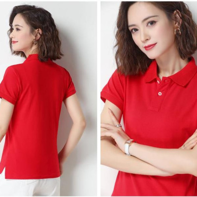 Áo thun Polo trơn nữ có cổ Phúc An 4054 có size lớn (big size)