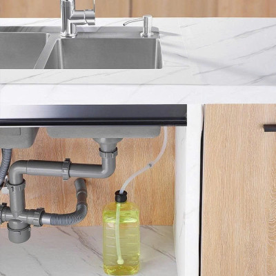 Bộ Vòi Bơm Hút Nước Rửa Chén Gắn Âm Chậu Bằng Inox Xoay 360 - Dây dẫn nối dài tiện lợi dễ sử dụng