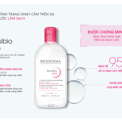 Nước Tẩy Trang Dành Cho Da Nhạy Cảm BIODERMA Sensibio H2O 100ml - Tặng 1 Móc Khóa Nhựa 2 Mặt