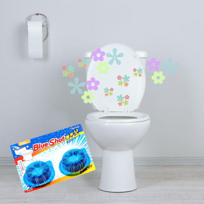 Bộ 10 vỉ viên thả khử mùi, khử khuẩn bồn cầu Blueshot + 1 chai xịt vệ sinh tẩy rửa đa năng Votemm (600ml) Hàn Quốc