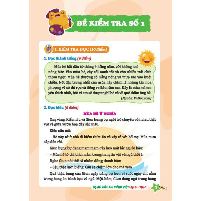 Sách - Bộ Đề Kiểm Tra Tiếng Việt Lớp 3 - Tập 1 - Kết Nối Trí Thức Với Cuộc Sống - Minh Thắng