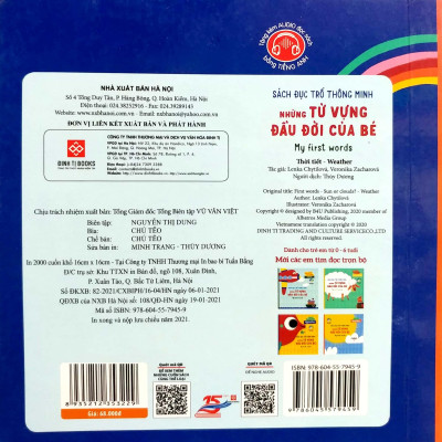 Sách Đục Trổ Thông Minh - Những Từ Vựng Đầu Đời Của Bé - My First Words- Thời Tiết - Weather
