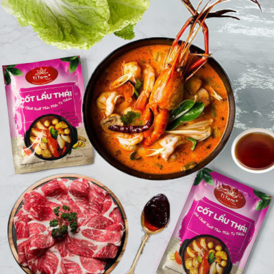 Gia vị nấu lẩu thái nêm sẵn Titom gói 100g dùng nấu nước cốt lẩu thái mì chua cay