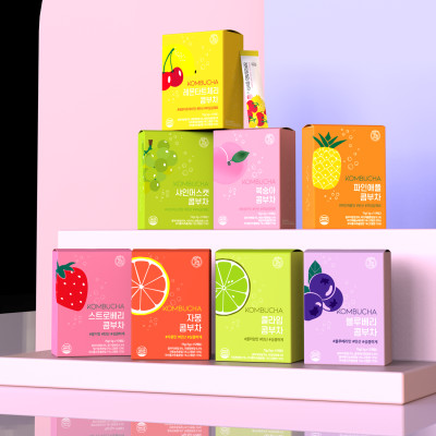 Trà Kombucha Detox Healslab Vị Cherry Chanh Thơm Mát Giải Nhiệt Nhập Khẩu Hàn Quốc