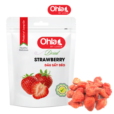 Combo siêu hời 3: Nón lá 5 túi Dâu sấy dẻo 100g Ohla