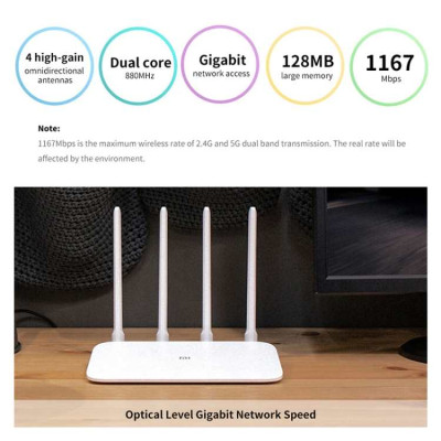 Router WIFI Xiaomi 4A Gigabit Edition - DVB4224GL | AC1200 băng tần kép | Lan Gigabit | Bản quốc tế | Bảo hành 18 tháng | Hàng Chính Hãng