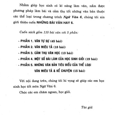 Những Bài Văn Hay 6 (Theo Chương Trình Giáo Dục Phổ Thông Mới)