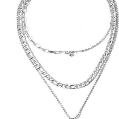 Vòng cổ dây chuyền 3 lớp titan cá tính unisex