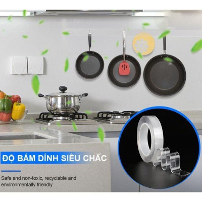 Cuộn Băng Dính Trong Suốt 2 Mặt, Băng Keo Đa Năng, Sử Dụng Dính Đồ Vật Trong Nhà, Có Thể Tái Sử Dụng, Tiện Dụng Trong Gia Đình- TakyHome 6005