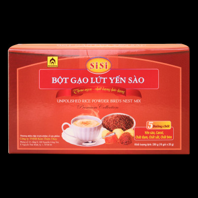 Đặc Sản Khánh Hòa - Bột Gạo Lứt Yến Sào SiSi - Nhà Yến Nha Trang - Hộp 10 Gói - Hàng Chính Hãng