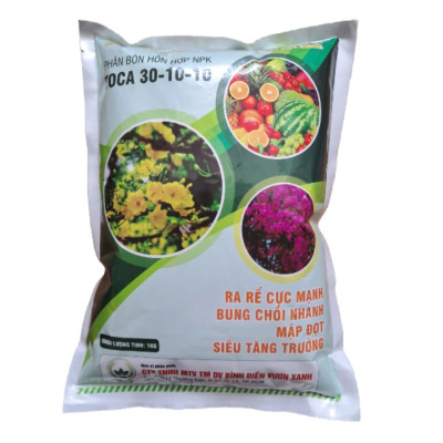 Phân bón NPK TOCA 30-10-10 cao cấp chuyên dùng cho rau củ quả - hoa cảnh giúp siêu tăng trưởng - ra rễ - bung chồi - mập đọt