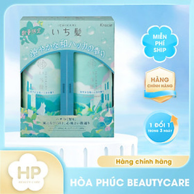 Combo Dầu Gội Và Dầu Xả Kracie Ichikami Dưỡng Tóc Chắc Khoẻ Hương Bạc Hà (480ML)