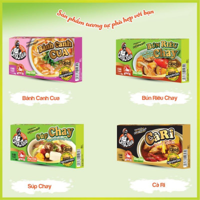 Lốc 20 Hộp Viên Gia Vị Hủ Tiếu Chay Gold Ông Chà Và 126g (Nam Vang Vegetable Soup Cubes)