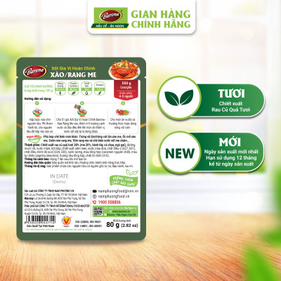 Combo 5 Gói Gia Vị Xào/ Rang me Barona 80g tươi ngon chuẩn vị không cần nêm nếm