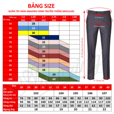 Quần vải nam trung niên, tây âu màu xám, mỗi bên xếp 1 ly, form Regular căn bản, dáng rộng mông, rộng đùi, big size tới 110kg