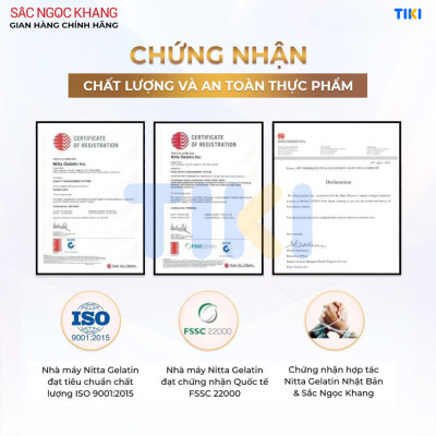 (New) Nước uống Collagen dipeptide 15 túi Sắc Ngọc Khang tinh khiết nhập khẩu từ Nhật Bản, đạt chuẩn hàm lượng hấp thụ nhanh & vượt trội giúp trẻ hóa làn da - săn chắc và sáng mịn