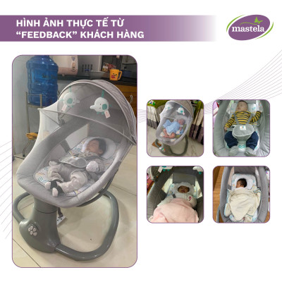 Nôi điện cho bé điều khiển từ xa và nhạc trắng ru ngủ Mastela 8104 / 8106 - Nôi cho bé sơ sinh nằm ngủ và chơi