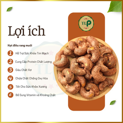 HẠT ĐIỀU RANG MUỐI XẾP HOA TÂN LỘC PHÁT THƠM NGON BÉO BÙI