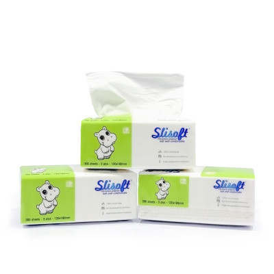 10 Bịch Giấy ăn Slisoft Trắng 3 lớp x 100 tờ đa năng,khăn giấy rút không chất tẩy trắng an toàn cho cả gia đình