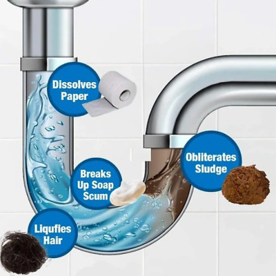 Bột thông cống 01S khử mùi chống nghẹt bồn cầu, lavabo, chậu rửa bát, đường ống phân hủy cực mạnh , xử lý triệt để nhanh chóng loại 260g