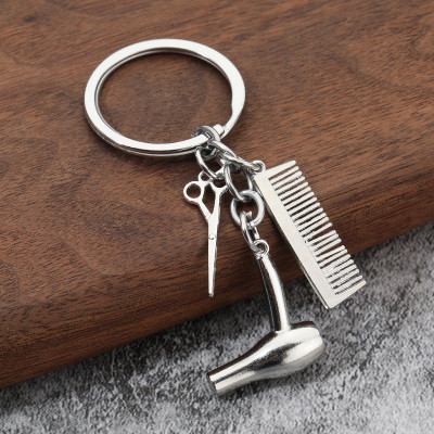 Móc Khóa Lược Máy Sấy Kéo Cắt Tóc Treo Chìa Khóa Salon Makeup Hair Làm Đẹp Spa Legaxi