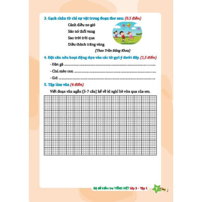 Sách - Bộ Đề Kiểm Tra Tiếng Việt Lớp 3 - Tập 1 - Kết Nối Trí Thức Với Cuộc Sống - Minh Thắng