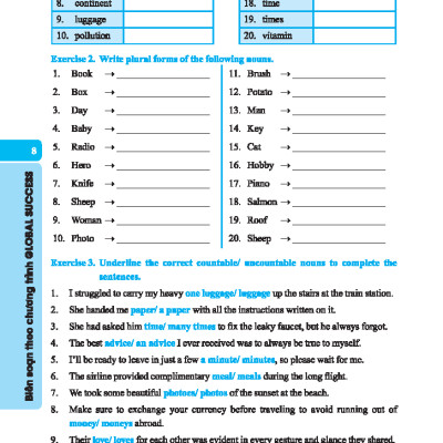 Global Success - Chinh Phục Ngữ Pháp Và Bài Tập Tiếng Anh Lớp 6 - Tập 2 (Có Đáp Án) (Tái Bản)