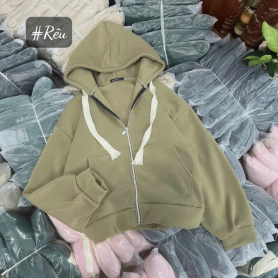 Áo khoác nữ nỉ form dài và fom lửng zip tay bồng vải nỉ ngoại có mũ nón 2 lớp form rộng hàng bao chất siêu hot-A2057