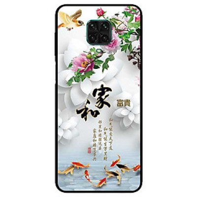 Ốp lưng dành cho Xiaomi Redmi 9s - 9 Pro - 9 Promax mẫu Chim Cá Nền Hoa Trắng
