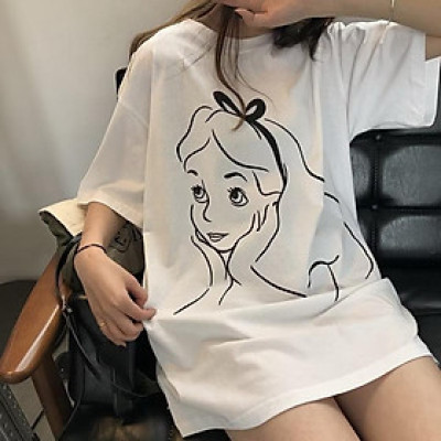 Áo pull nữ màu trắng hình cô gái trẻ trung 