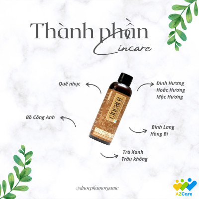 Combo 2 chai Nước súc miệng Thảo dược Cincare - Lớn ở nhà, nhỏ bỏ túi - Khử khuẩn, thơm miệng mọi lúc mọi nơi (300ML + 100ML)