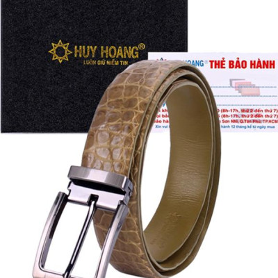Thắt Lưng Nam Da Cá Sấu Đầu Kim Huy Hoàng HT4262 - Rêu