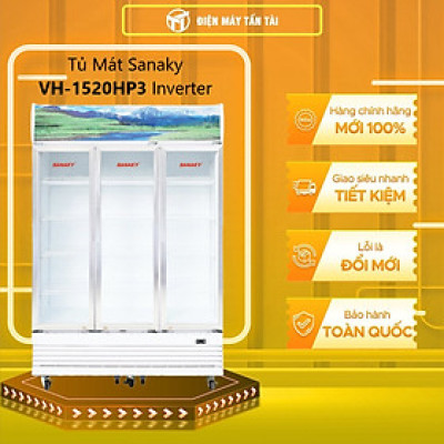 TỦ MÁT 3 CÁNH INVERTER SANAKY 1400 LÍT VH-1520HP3 ĐỒNG (R134A) (HÀNG CHÍNH HÃNG) (CHỈ GIAO HCM)